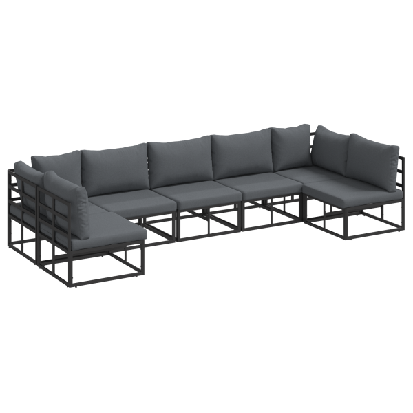 Conjunto de Sofá de Jardim 7 pcs Preto 353 x 141.5 x 71 cm M 2
