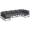 Conjunto de sofá de jardín 7 pcs Negro 353 x 141.5 x 71 cm 2