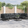 Conjunto de Sofá de Jardim 8 pcs Preto 70 x 70 x 32 cm Alumínio 1