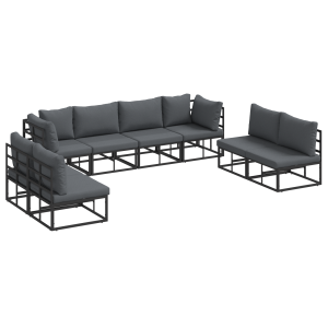 Conjunto de sofá de jardín 8 pcs Negro 283 x 71.5 x 71 cm H