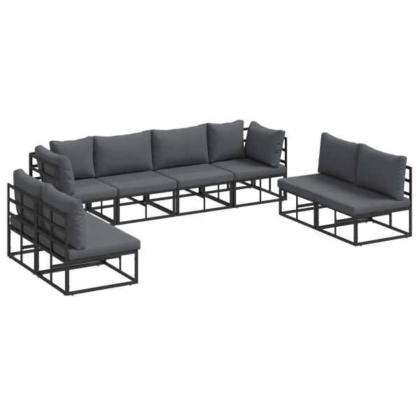 Conjunto de Sofá de Jardim 8 pcs Preto 283 x 71.5 x 71 cm M 2