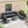 Conjunto de Sofá de Jardim 8 pcs Preto 283 x 71.5 x 71 cm 3