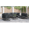Conjunto de sofá de jardín 8 pcs Negro 283 x 71.5 x 71 cm 4