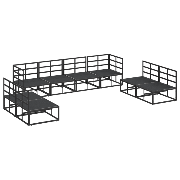 Conjunto de sofá de jardín 8 pcs Negro 283 x 71.5 x 71 cm M 5