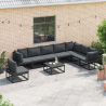 Conjunto de sofá de jardín 8 pcs Negro 353 x 283 x 71 cm 3