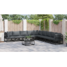 Conjunto de Sofá de Jardim 9 pcs Preto 353 x 353 x 71 cm 4