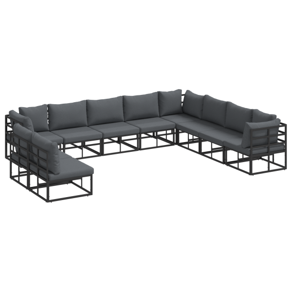 Conjunto de Sofá de Jardim 10 pcs Preto 353 x 283 x 71 cm M 2