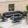 Conjunto de sofá de jardín 10 pcs Negro 353 x 283 x 71 cm 3