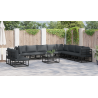 Conjunto de sofá de jardín 10 pcs Negro 353 x 283 x 71 cm 4