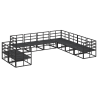 Conjunto de Sofá de Jardim 9 pcs Preto 283 x 283 x 71 cm 5