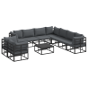 Conjunto de Sofá de Jardim 10 pcs Preto 70 x 70 x 32 cm 2