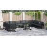 Conjunto de Sofá de Jardim 10 pcs Preto 423 x 213 x 71 cm 4