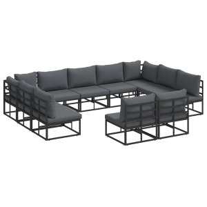 Conjunto de Sofá de Jardim 11 pcs Preto 353 x 211.5 x 71 cm H