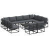 Conjunto de Sofá de Jardim 12 pcs Preto 70 x 70 x 32 cm 2