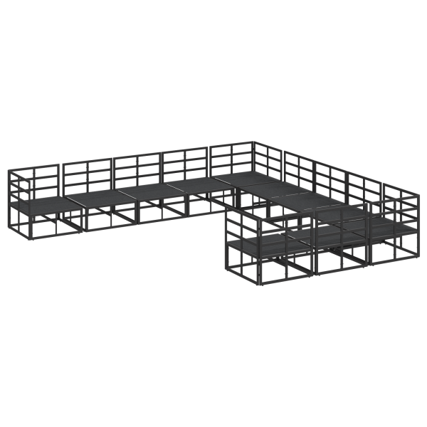 Conjunto de sofá de jardín 11 pcs Negro 70 x 70 x 32 cm M 5