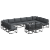 Conjunto de sofá de jardín 12 pcs Negro 423 x 211.5 x 71 cm 2