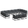 Conjunto de sofá de jardín 13 pcs Negro 423 x 211.5 x 71 cm 2