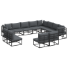 Conjunto de Sofá de Jardim 12 pcs Preto 353 x 283 x 71 cm 2