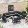Conjunto de Sofá de Jardim 12 pcs Preto 353 x 283 x 71 cm 3