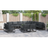 Conjunto de Sofá de Jardim 12 pcs Preto 353 x 283 x 71 cm 4