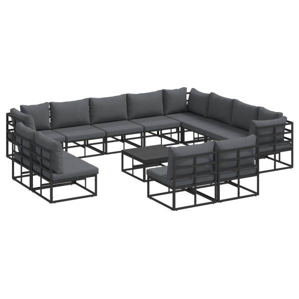 Conjunto de Sofá de Jardim 13 pcs Preto 70 x 70 x 32 cm M 2