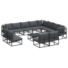 Conjunto de Sofá de Jardim 13 pcs Preto 70 x 70 x 32 cm 2