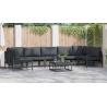Conjunto de sofá de jardín 8 pcs Antracita Acero 4