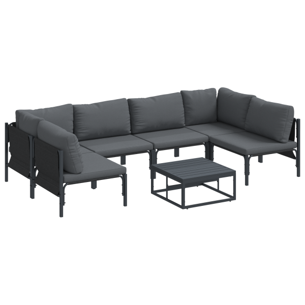 Conjunto de sofá de jardín 7 pcs Antracita Acero M 2