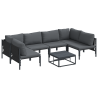 Conjunto de Sofá de Jardim 7 pcs Cinzento-escuro Aço 2