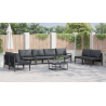 Conjunto de sofá de jardín 8 pcs Antracita Acero 4