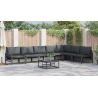 Conjunto de Sofá de Jardim 8 pcs Cinzento-escuro Aço 4