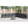 Conjunto de sofá de jardín 9 pcs Antracita Acero 4