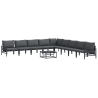 Conjunto de Sofá de Jardim 10 pcs Cinzento-escuro Aço 2