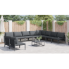 Conjunto de sofá de jardín 11 pcs Antracita Acero 4