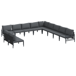 Conjunto de sofá de jardín 11 pcs Antracita Acero H