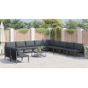 Conjunto de Sofá de Jardim 11 pcs Cinzento-escuro Aço 4