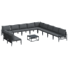 Conjunto de Sofá de Jardim 12 pcs Cinzento-escuro Aço 2