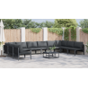 Conjunto de Sofá de Jardim 10 pcs Cinzento-escuro Aço 4