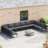Conjunto de sofá de jardín 11 pcs Antracita Acero 3