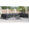 Conjunto de sofá de jardín 10 pcs Antracita Acero 4