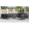 Conjunto de Sofá de Jardim 12 pcs Cinzento-escuro Aço 4