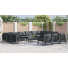 Conjunto de Sofá de Jardim 13 pcs Cinzento-escuro Aço 4