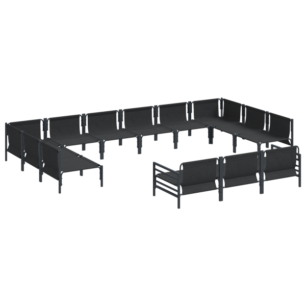 Conjunto de Sofá de Jardim 13 pcs Cinzento-escuro Aço M 5