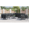 Conjunto de sofá de jardín 13 pcs Antracita Acero 4