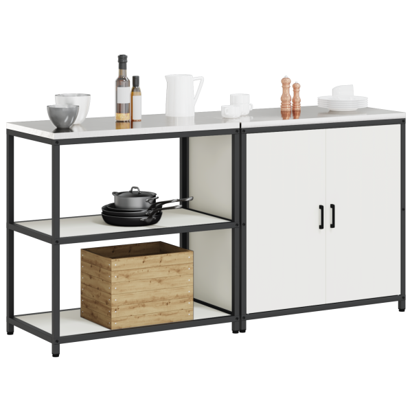 Juego de Almacenamiento de Cocina 2 pcs Blanco 150 x 50 x 92 cm M 3