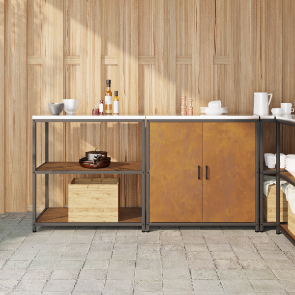 Juego de Almacenamiento de Cocina con estante 2 pcs Oxidado D