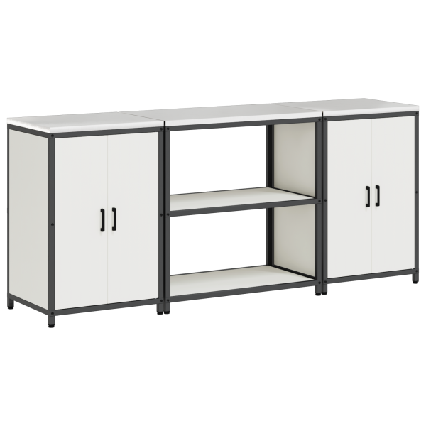 Juego de Almacenamiento de Cocina 3 pcs Blanco 210 x 50 x 92 cm M 2