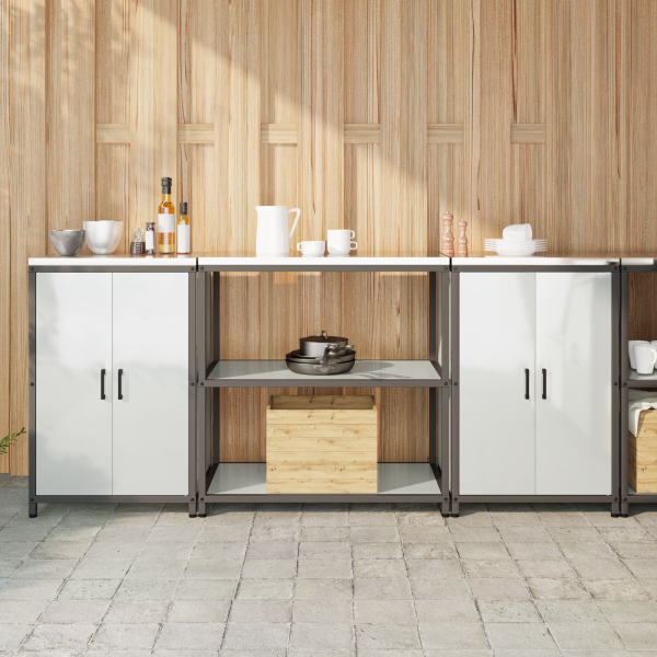 Juego de Almacenamiento de Cocina 3 pcs Plata 210 x 50 x 92 cm D