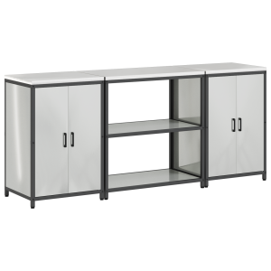 Juego de Almacenamiento de Cocina 3 pcs Plata 210 x 50 x 92 cm H