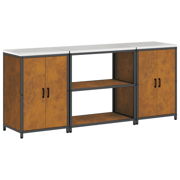 Conjunto de Armazenamento de Cozinha 3 pcs Ferro Enferrujado M 2